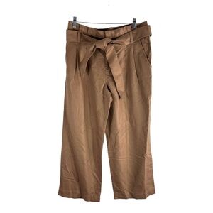 Loft Paperbag Waist Linen Cotton Wide Pants SZ 10
